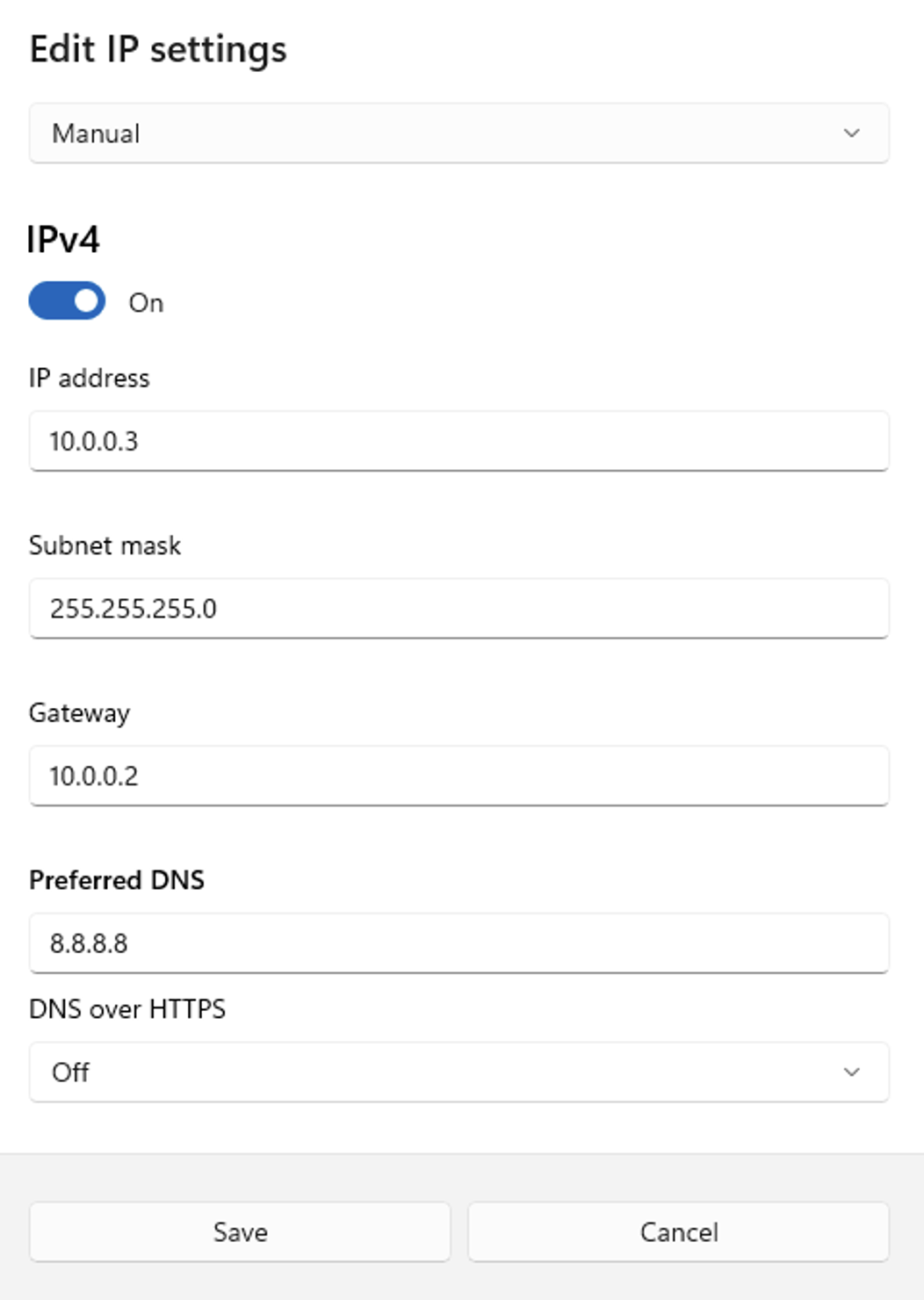 Modern Windows Network Settings